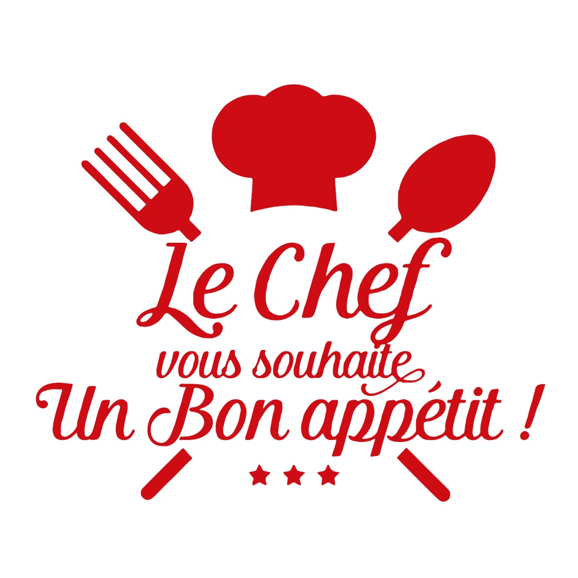 Chef Bon Appétit Motif Thermocollant - AUTRES THEMES/CUISINE - Flex Textile