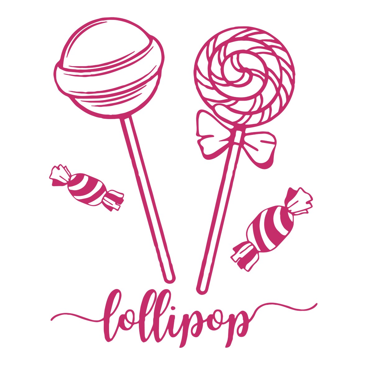 bonbons lollipop motif thermocollant