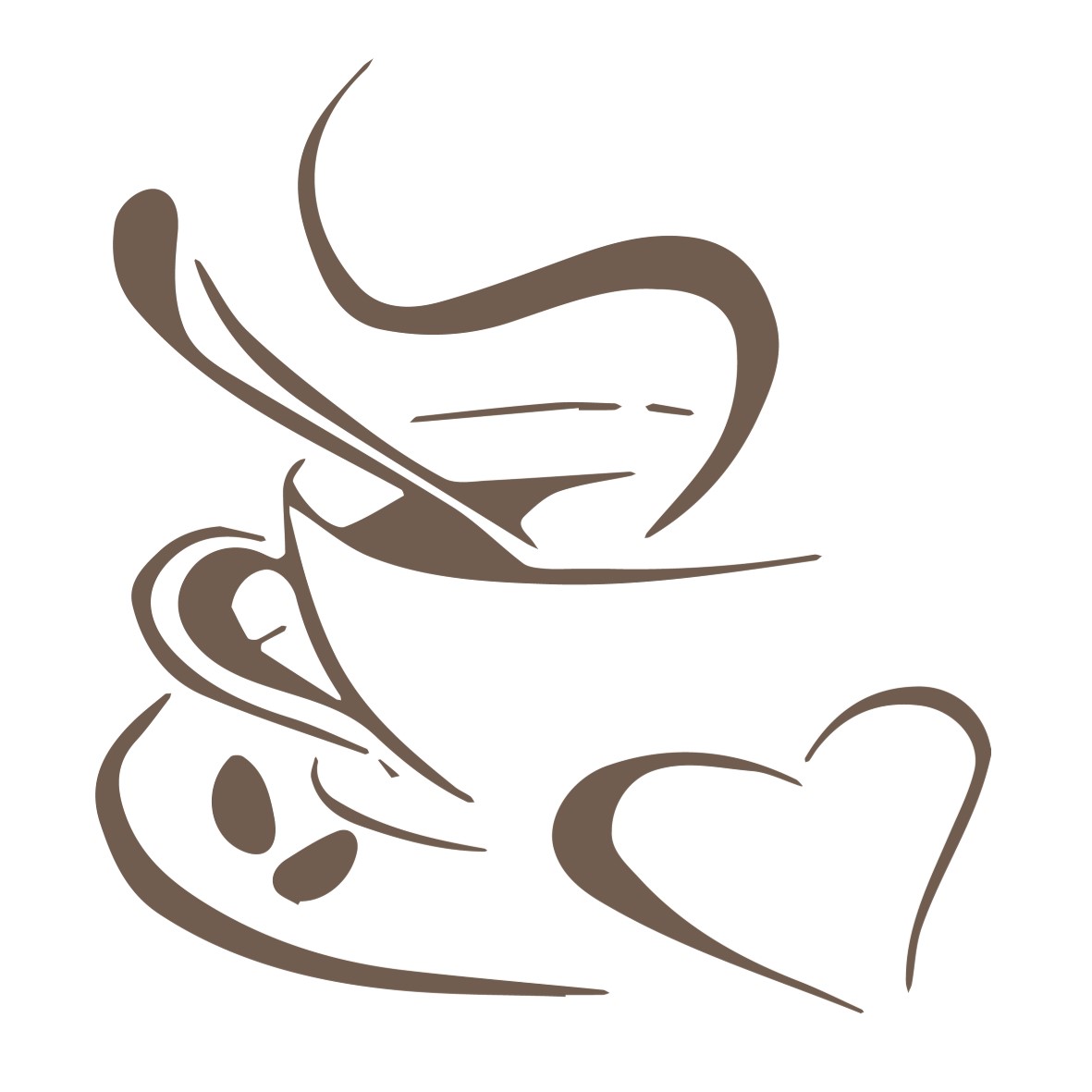 café coeur motif thermocollant