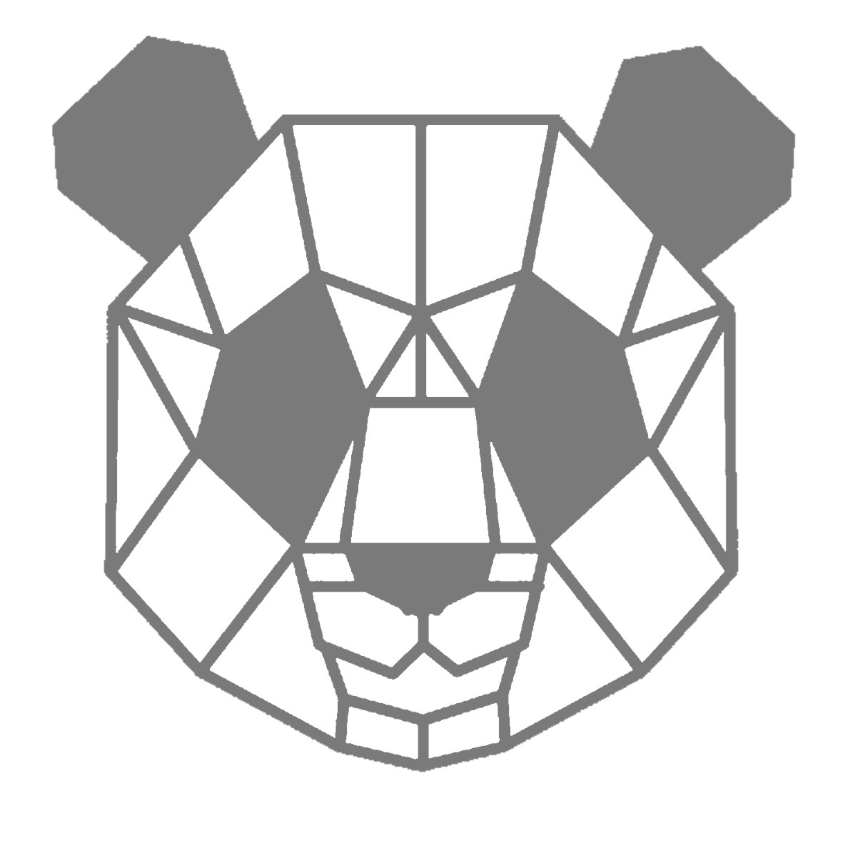 tete panda géométrique motif thermocollant