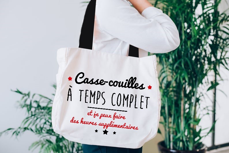 casse-couilles motif thermocollant sac shopping