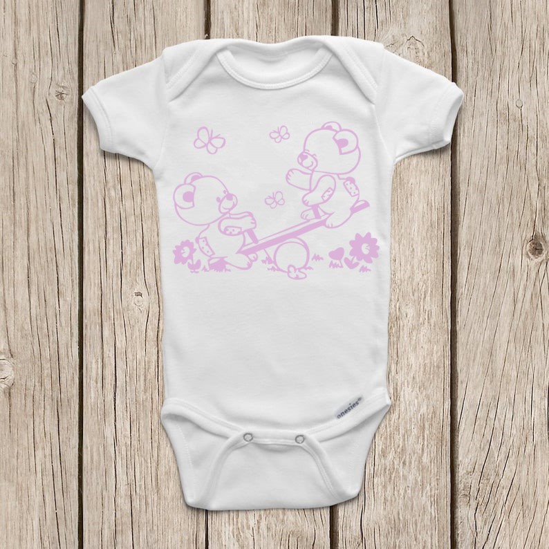 oursons papillons motif thermocollant body