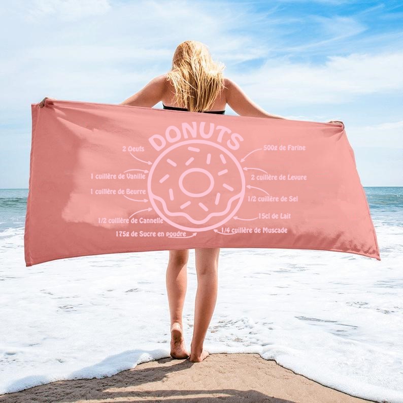 recette donuts motif thermocollant serviette plage