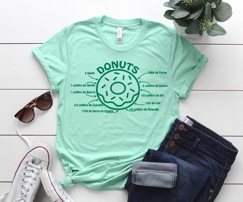 recette donuts motif thermocollant tee shirt
