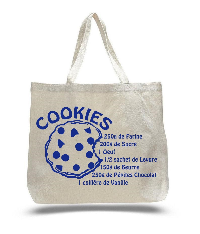 recette cookies motif thermocollant sac