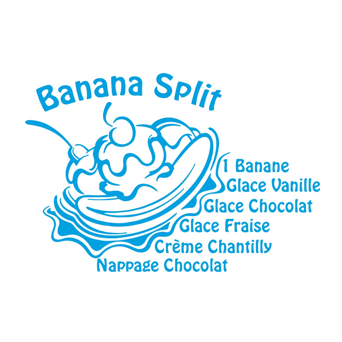 recette banana split motif thermocollant - Copie