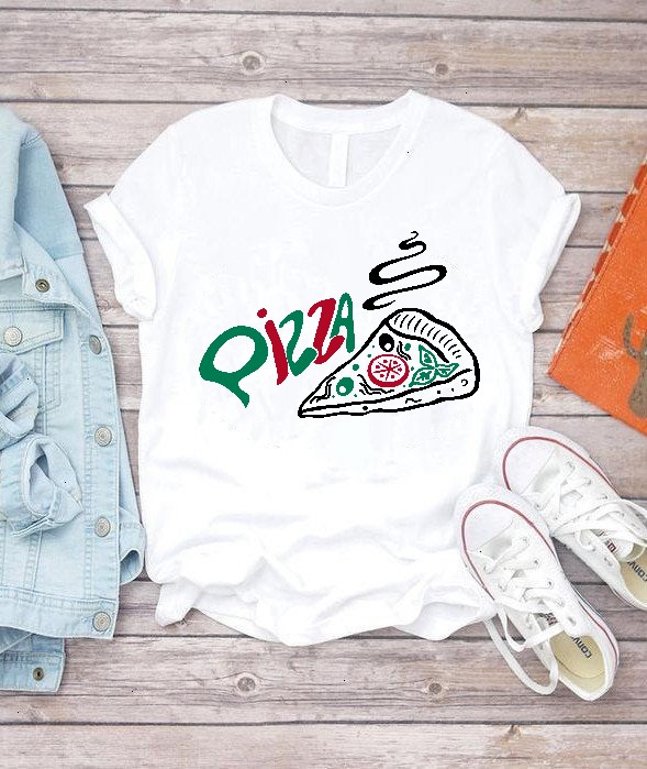 pizza motif thermocollant tee shirt