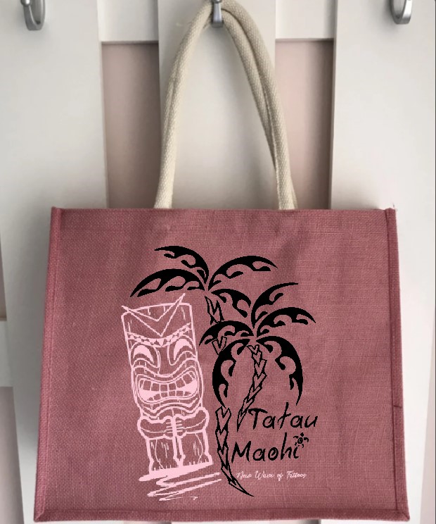 tiki palmiers collection tatau maohi sac jute shopping