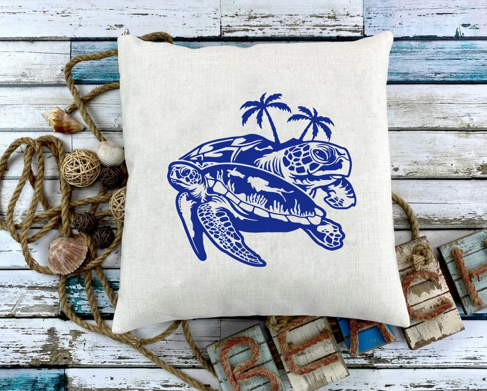 Tortues Plongeur Motif Thermocollant coussin