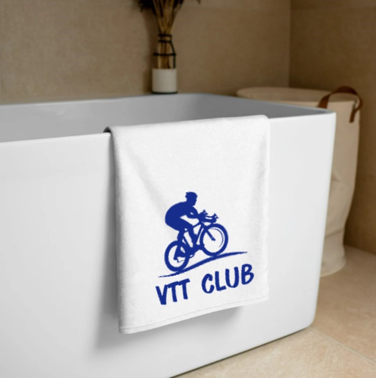 Cycliste motif thermocollant serviette bain