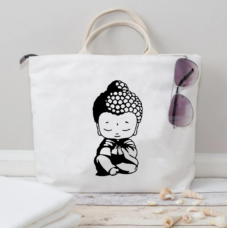 petit bouddha motif thermocollant sac shopping
