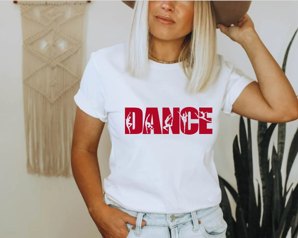 dance motif thermocollant t-shirt femme