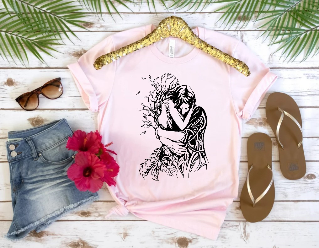 couple feuilles motif thermocollant t-shirt femme