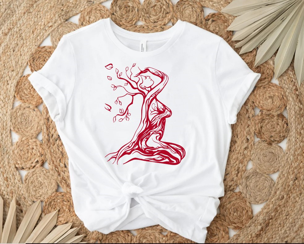 femme arbre branches motif thermocollant t-shirt femme
