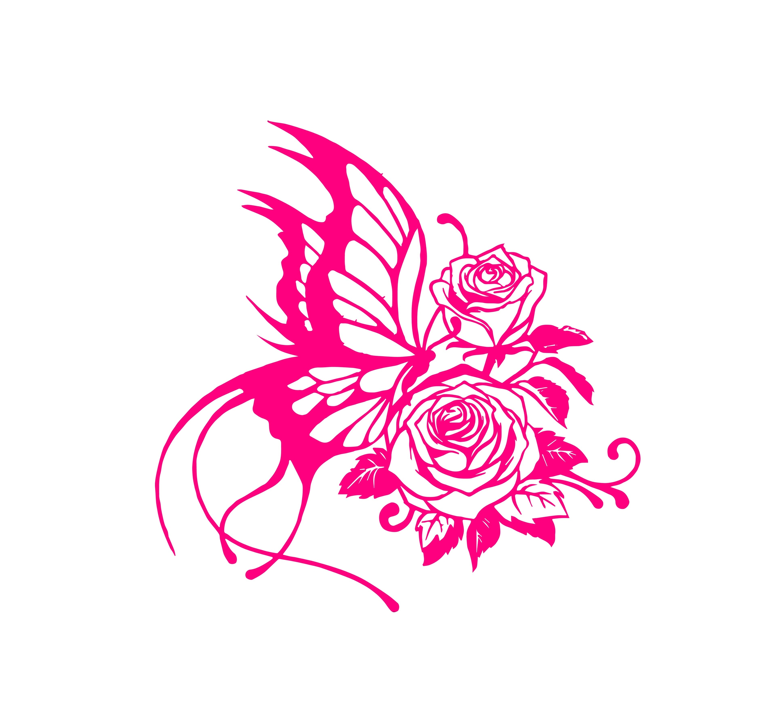 papillon sur fleurs motif thermocollant