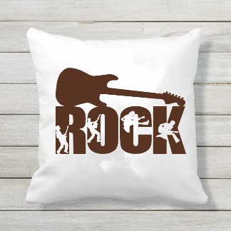 rock guitare motif thermocollant coussin