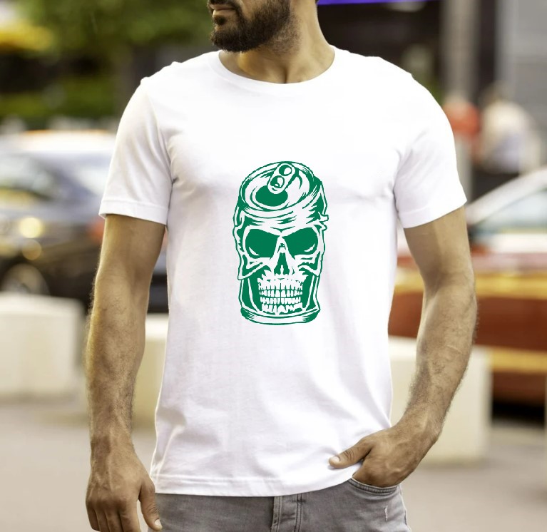 canette crâne motif thermocollant t-shirt homme femme