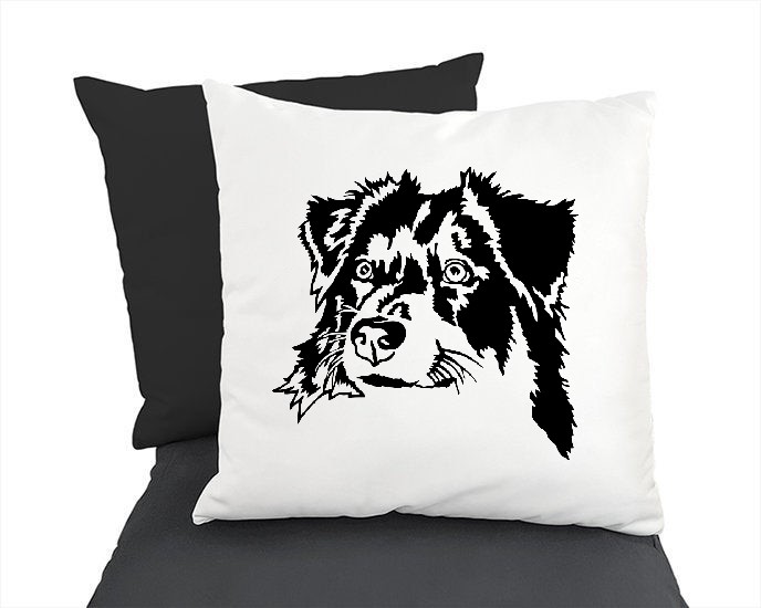 tête jeune chien motif thermocollant coussin oreiller