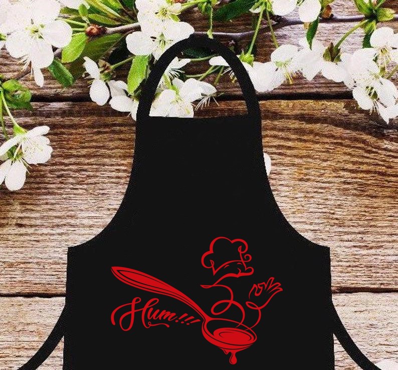 chef cuillère hum motif thermocollant tablier cuisine