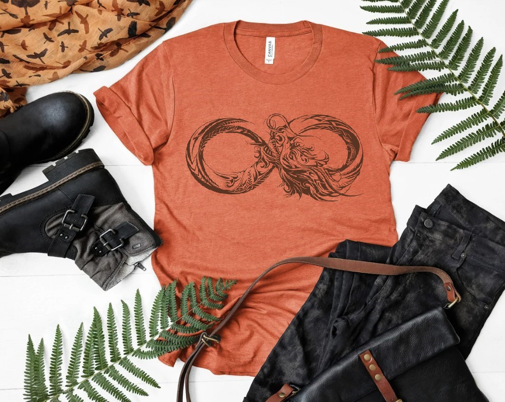 infini dragon motif thermocollant t-shirt homme femme enfant