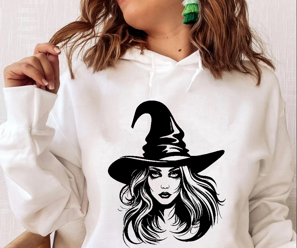 femme sorcière motif thermocollant pull homme enfant sweat