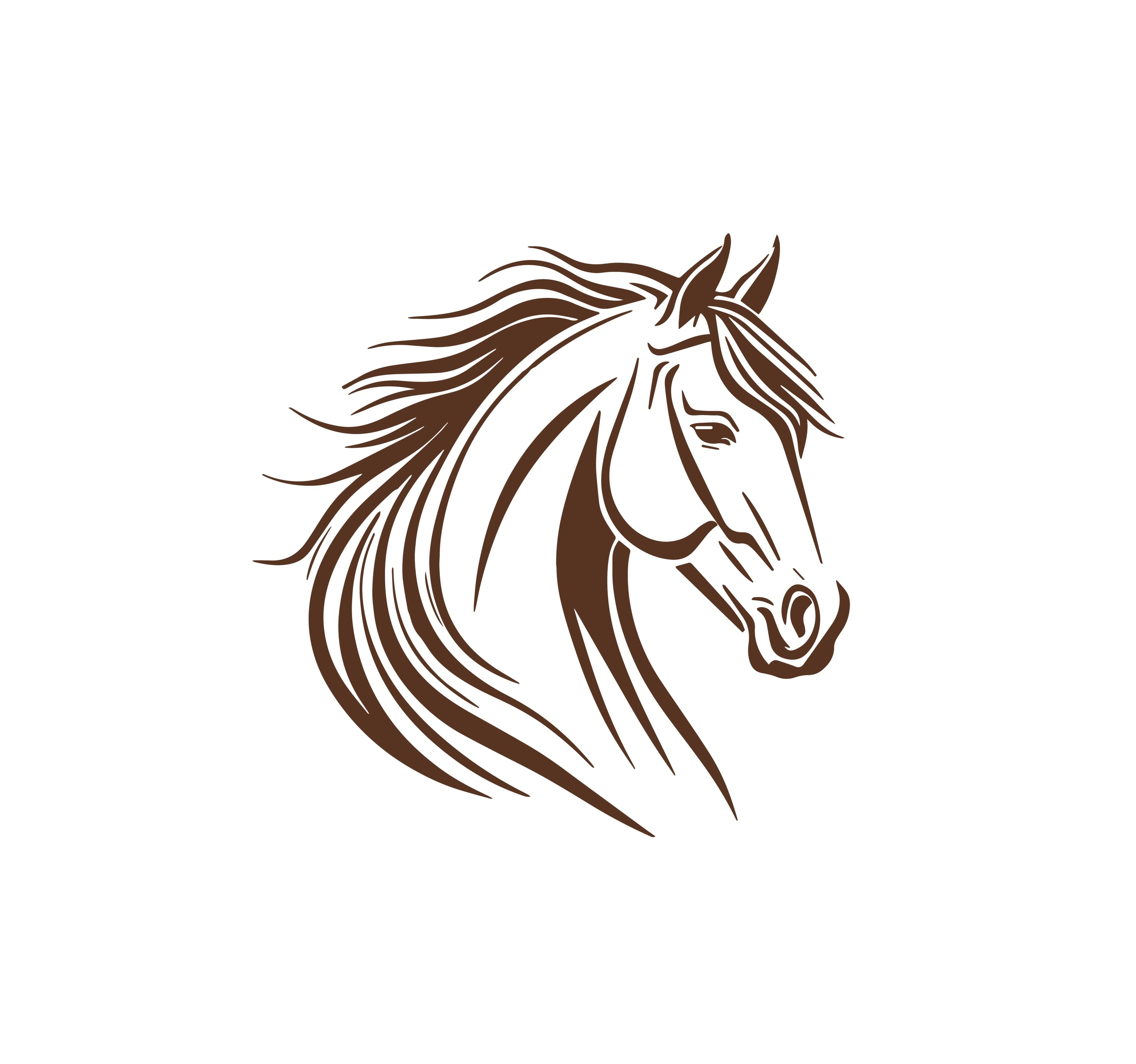 Tête cheval crinière motif thermocollant