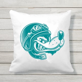 loup casque motif thermocollant coussin oreiller