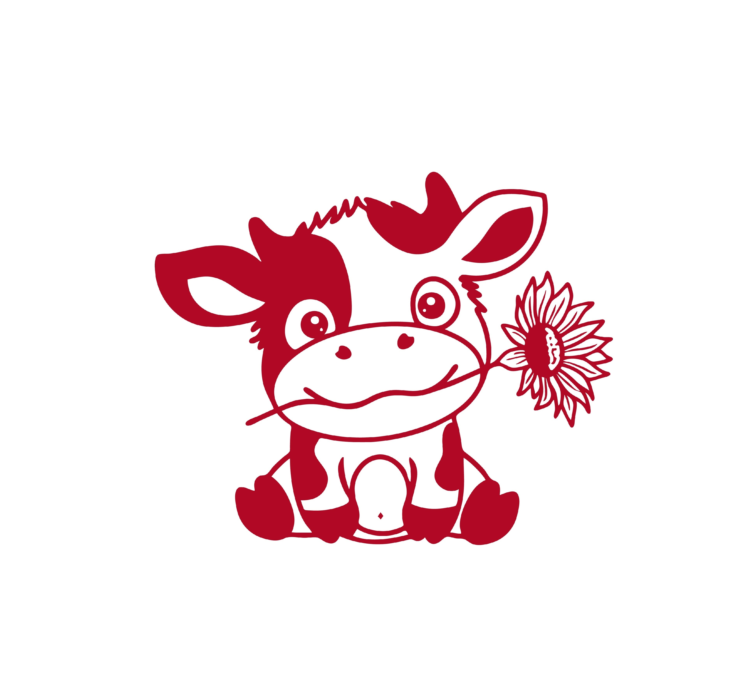 vache assise fleur motif thermocollant fle textile