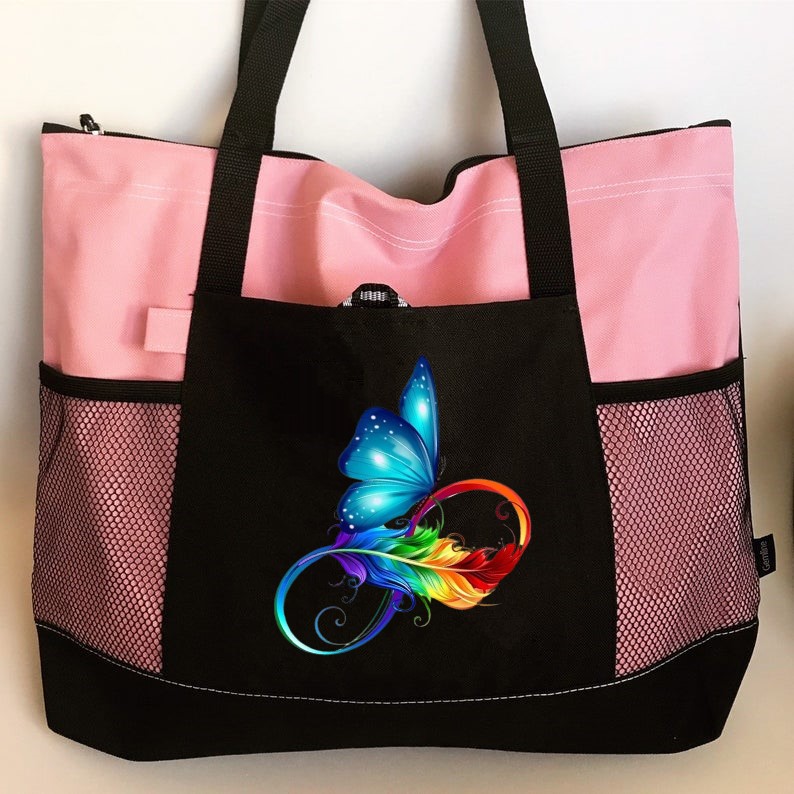Papillon Infini Impression DTF Flex Textile sac sport main shopping voyage  sac à dos