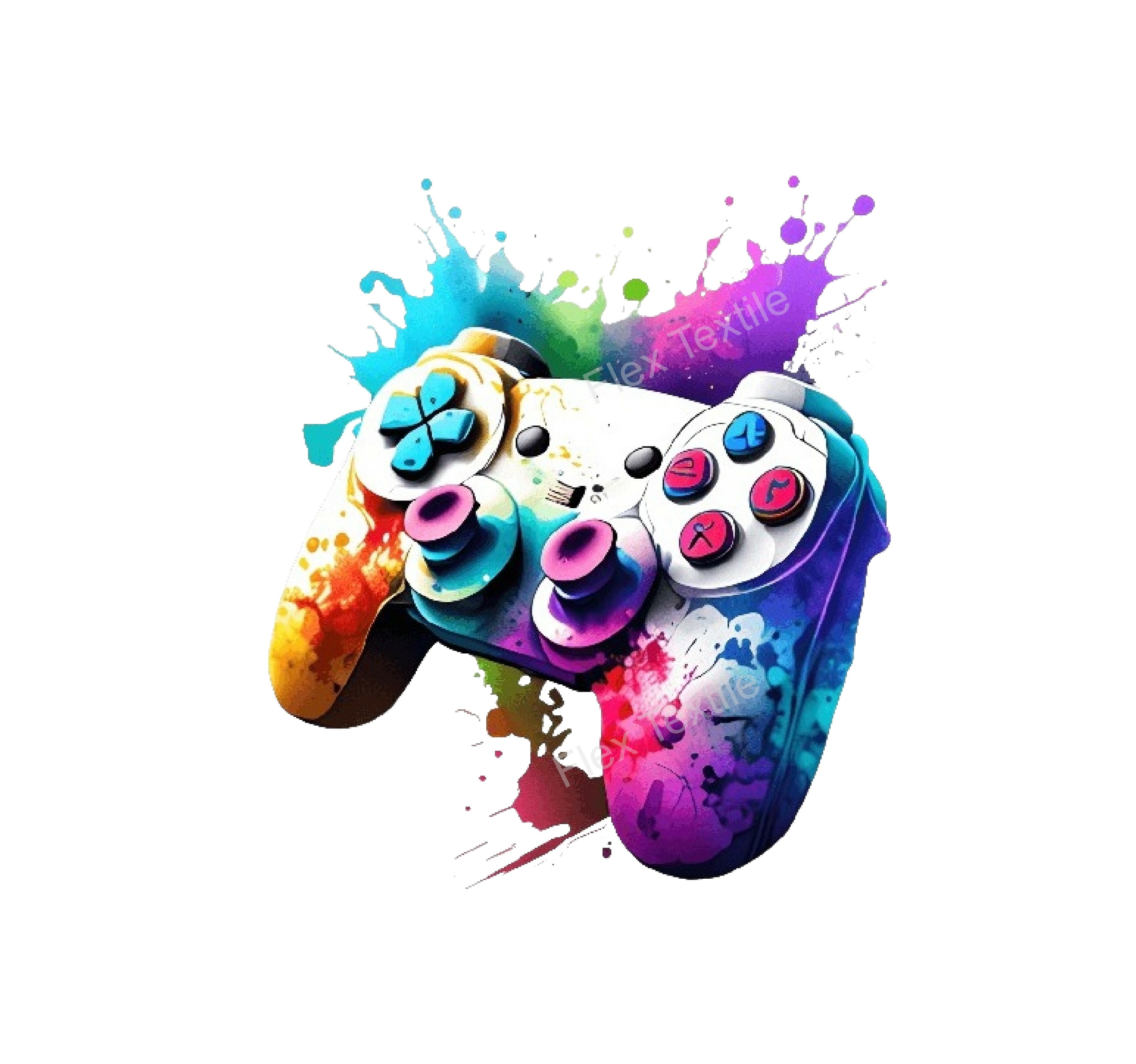 manette jeu impression dtf flex textile