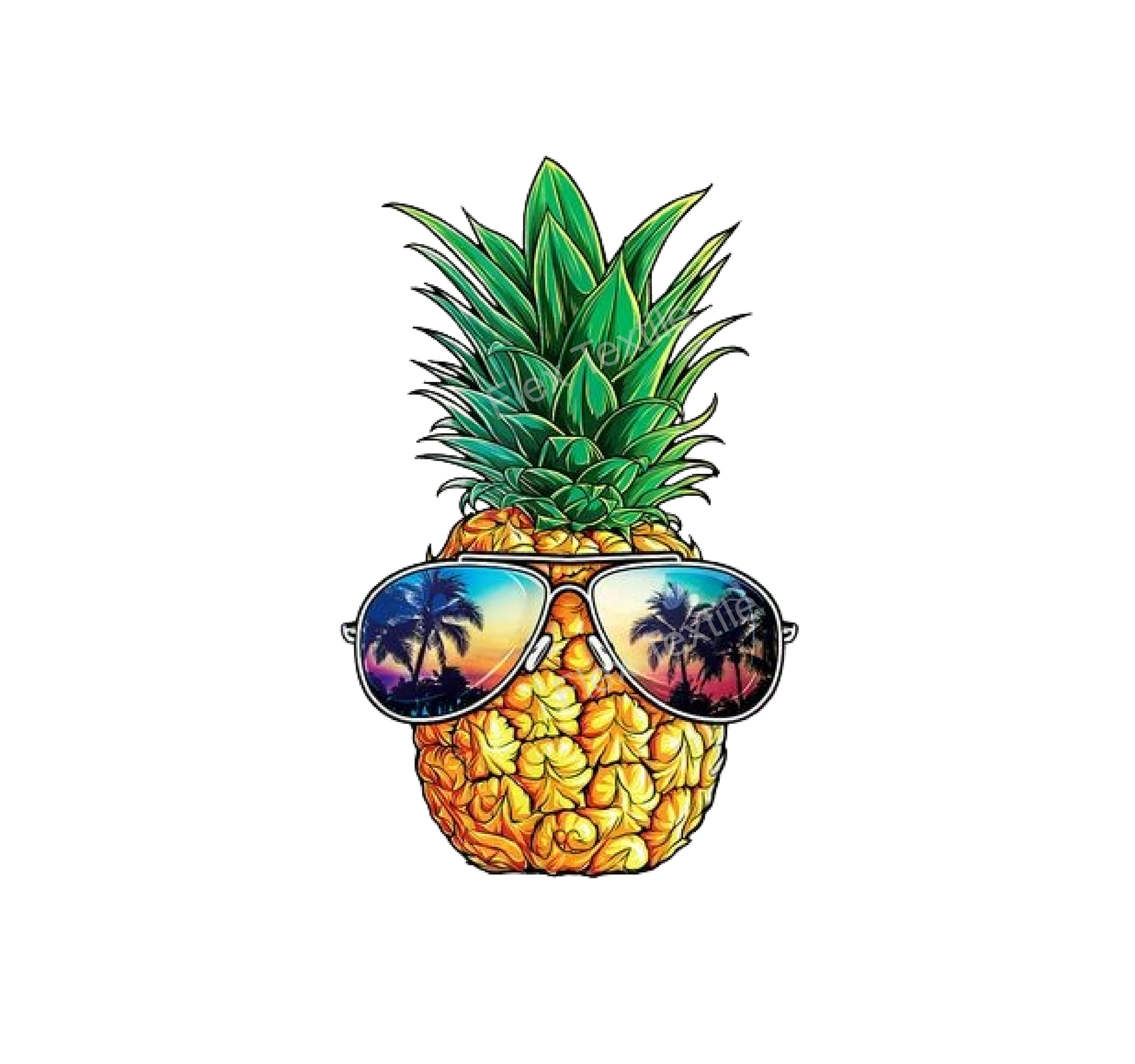 Ananas lunettes impression DTF Flex Textile