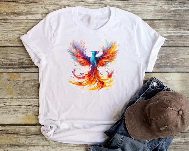 sphinx impression dtf flex textile t-shirt homme femme enfant oiseau feu