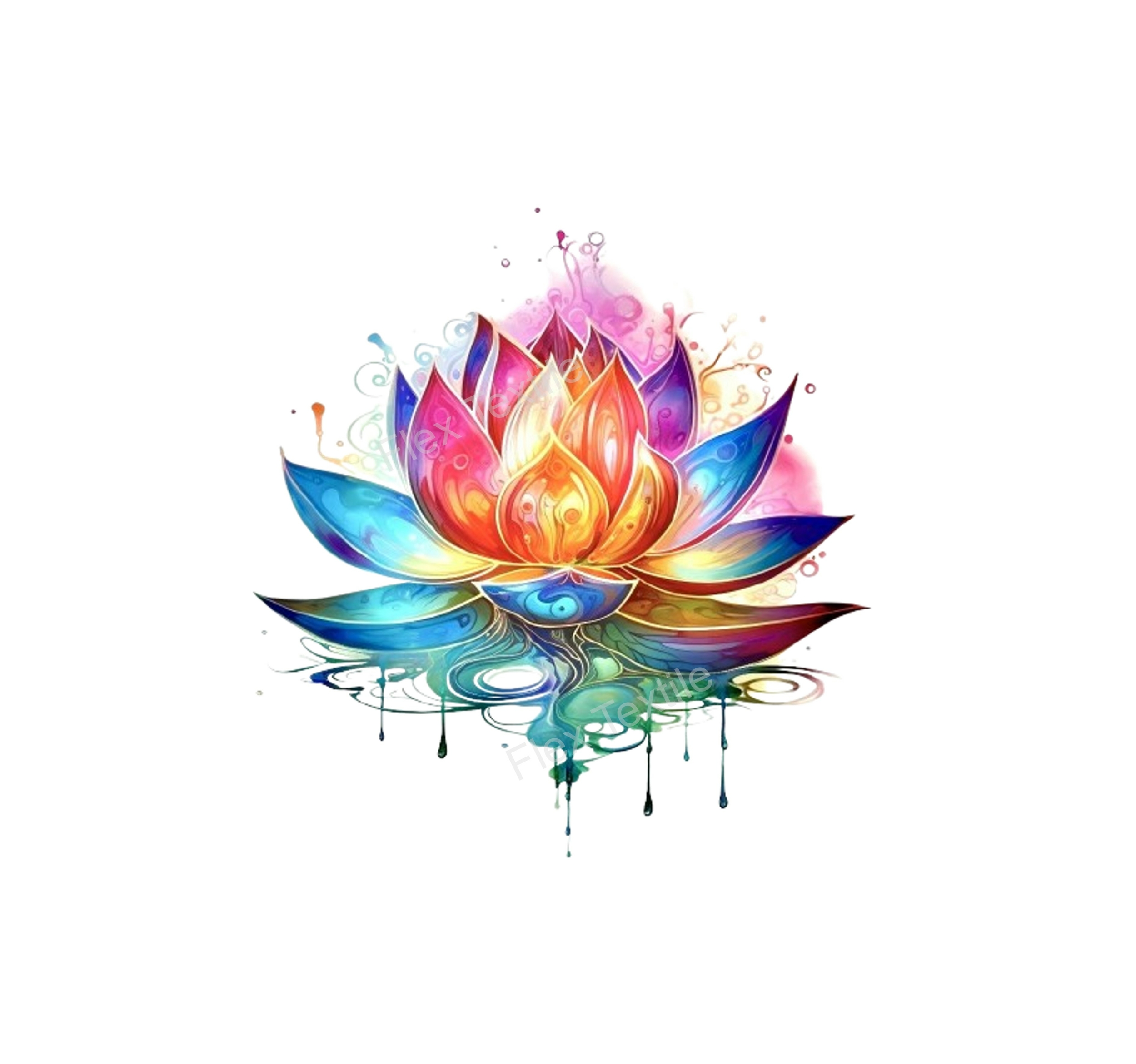 Fleur Lotus Impression DTF Flex Textile
