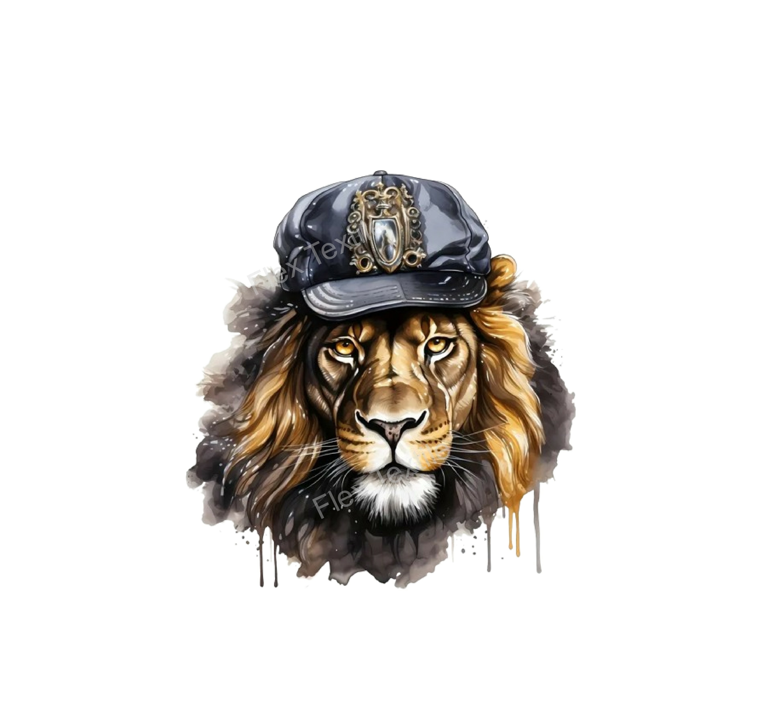 Lion casquette impression dtf flex textile