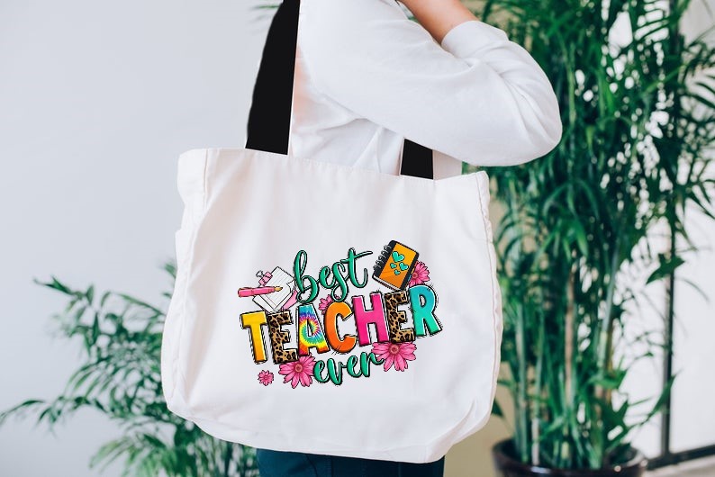 Teacher impression DTF flex textile sac shopping professeur enseignante maîtresse maître enseignant