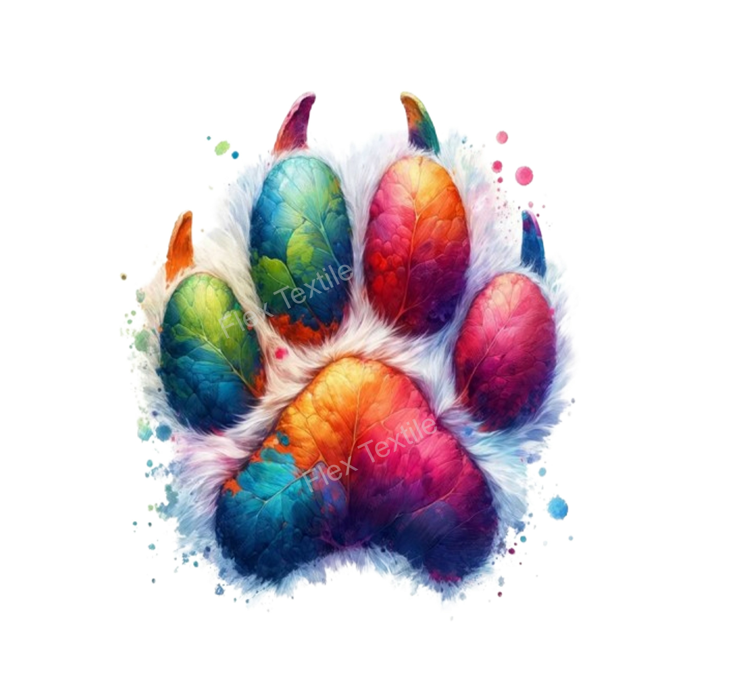 Emprunte animal impression dtf flex textile
