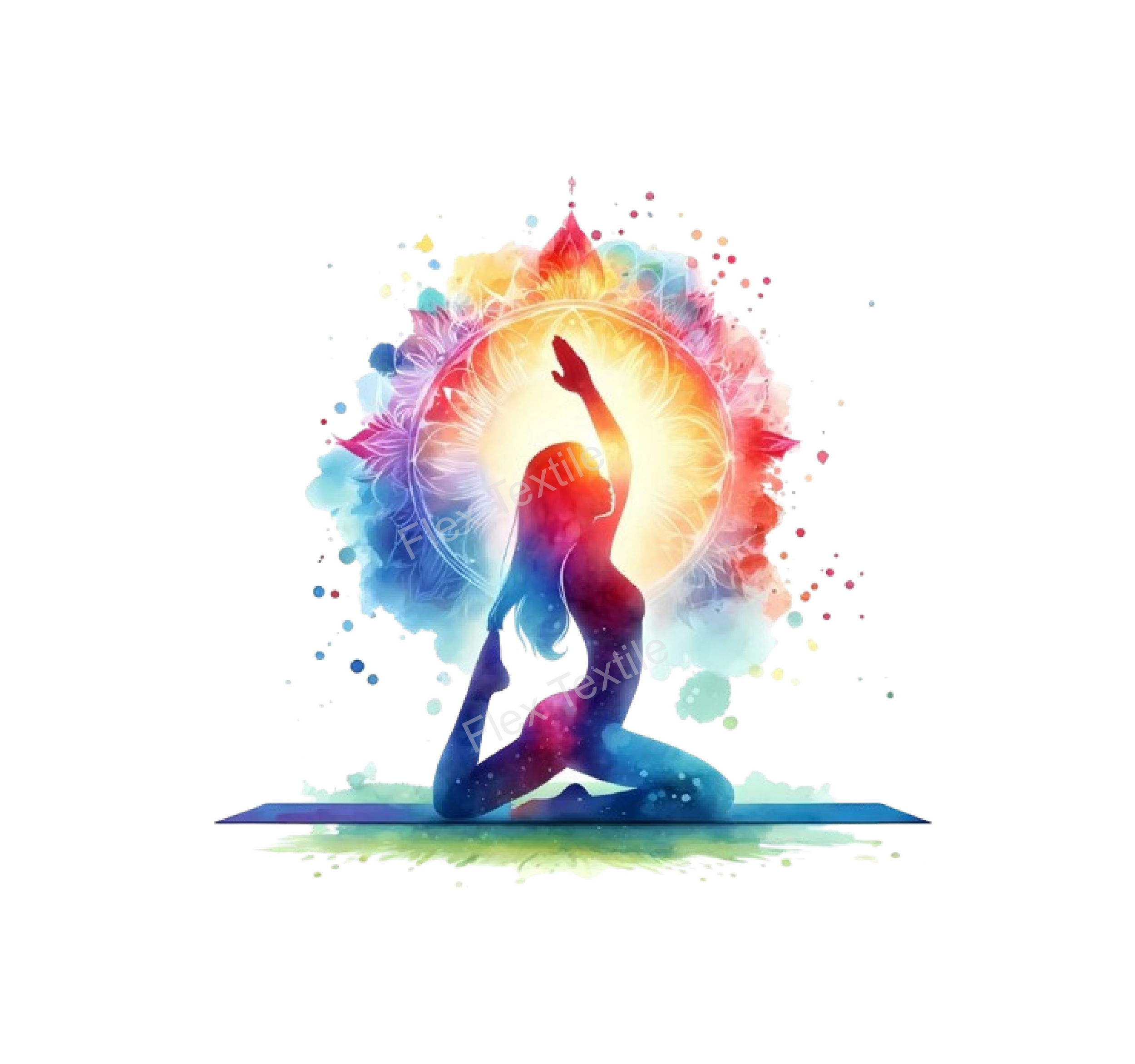 yoga mandala impression dtf flex textile