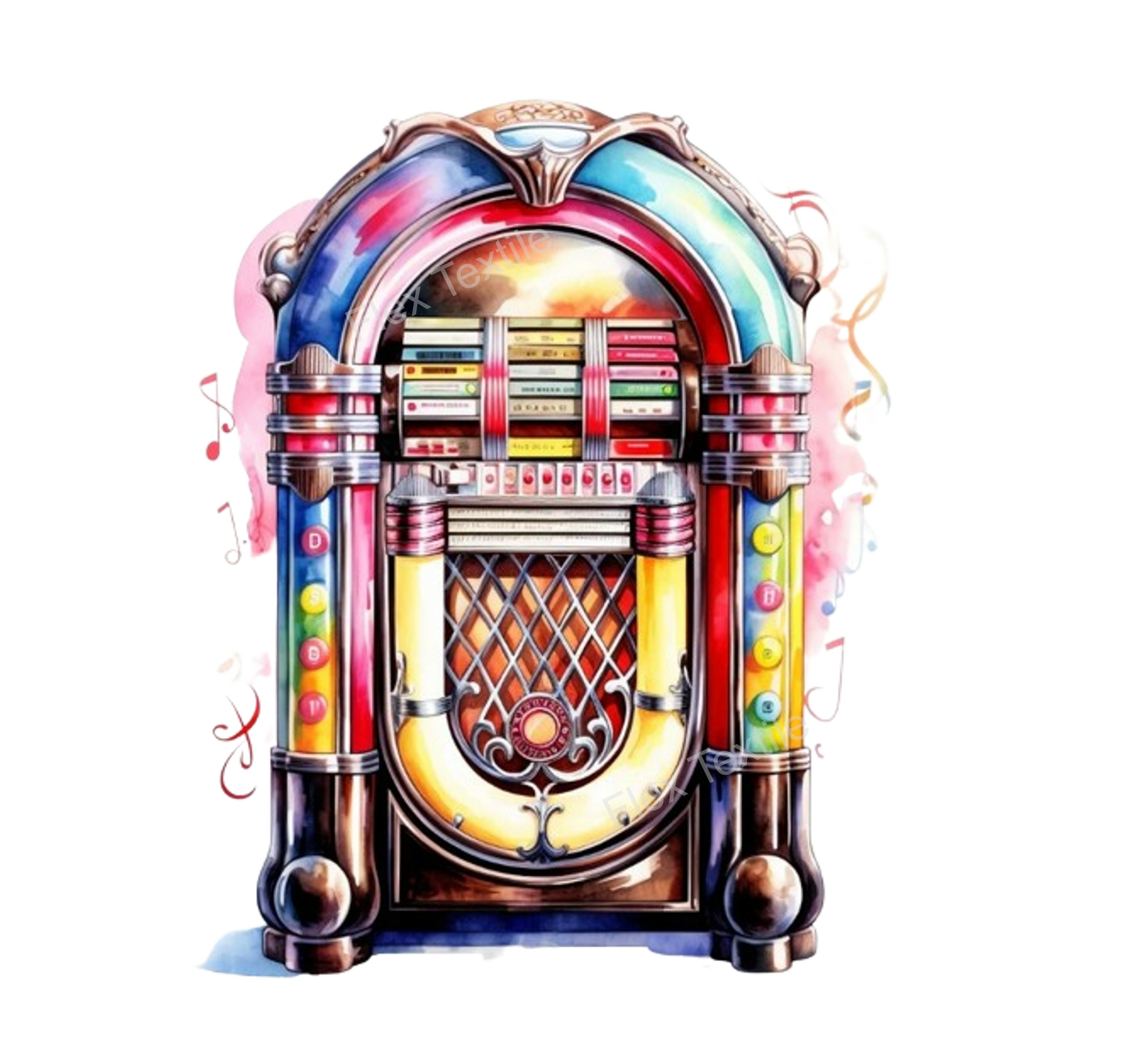 Jukebox impression dtf flex textile