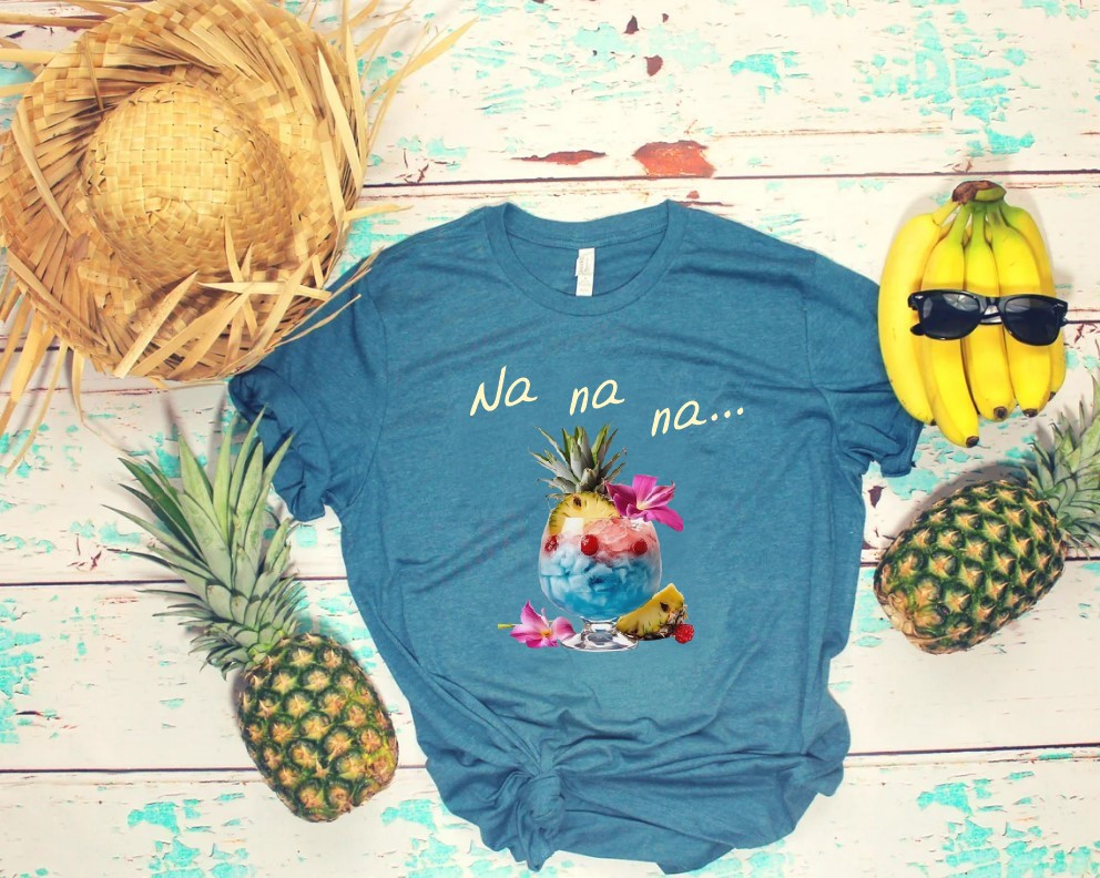 verre cocktail ananas impression dtf flex textile t-shirt homme femme enfant boisson punch