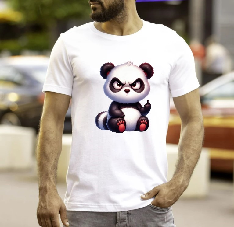 Panda Fuck Impression DTF Flex textile t-shirt homme femme enfant furieux colère
