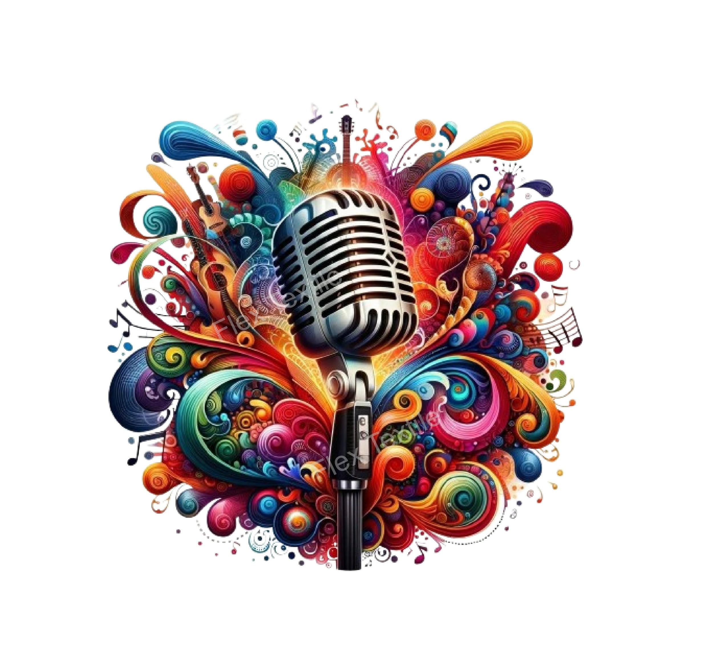 micro musique impression dtf flex textile