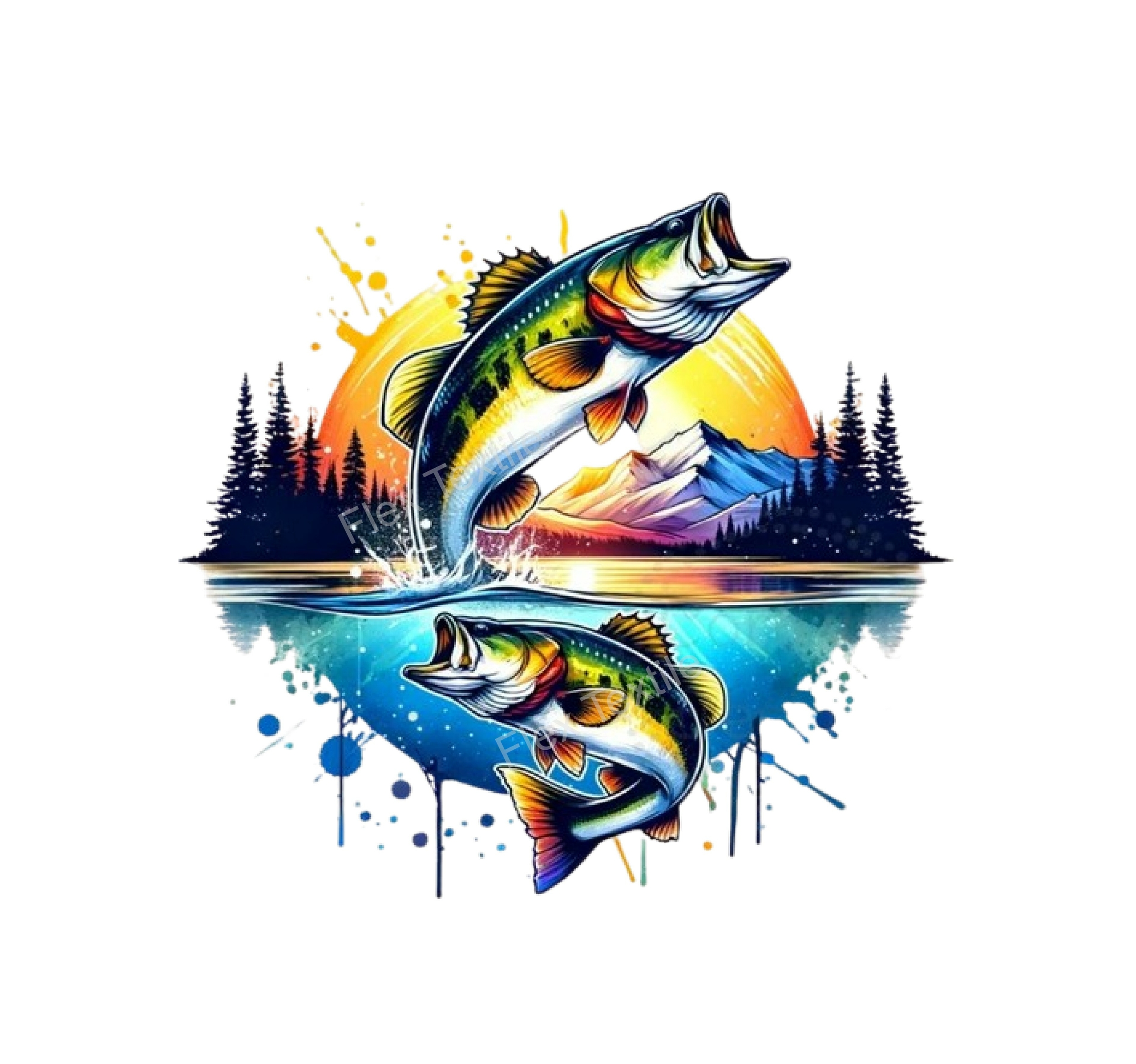 poissons lac impression dtf flex textile