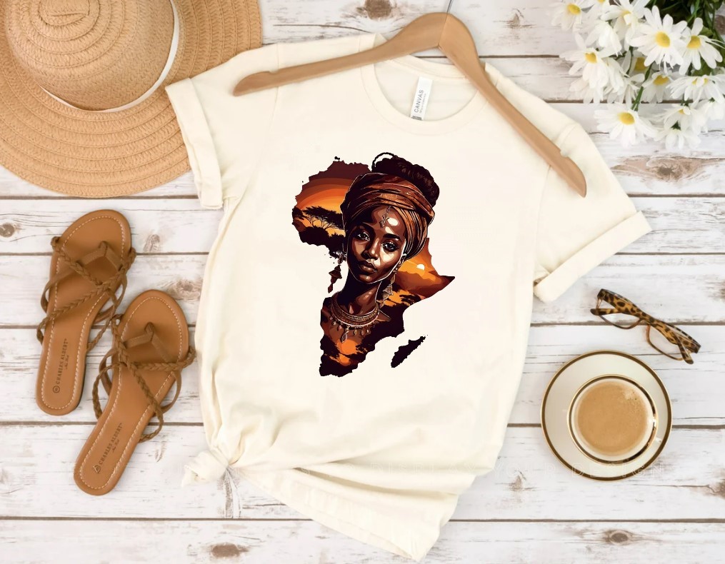 afrique femme impression dtf flex textile t-shirt enfant homme sac toile tissu coussin noire africaine