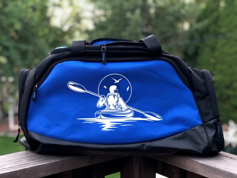 canoë kayak motif thermocollant flex textile sac sport phopping plage balade eau