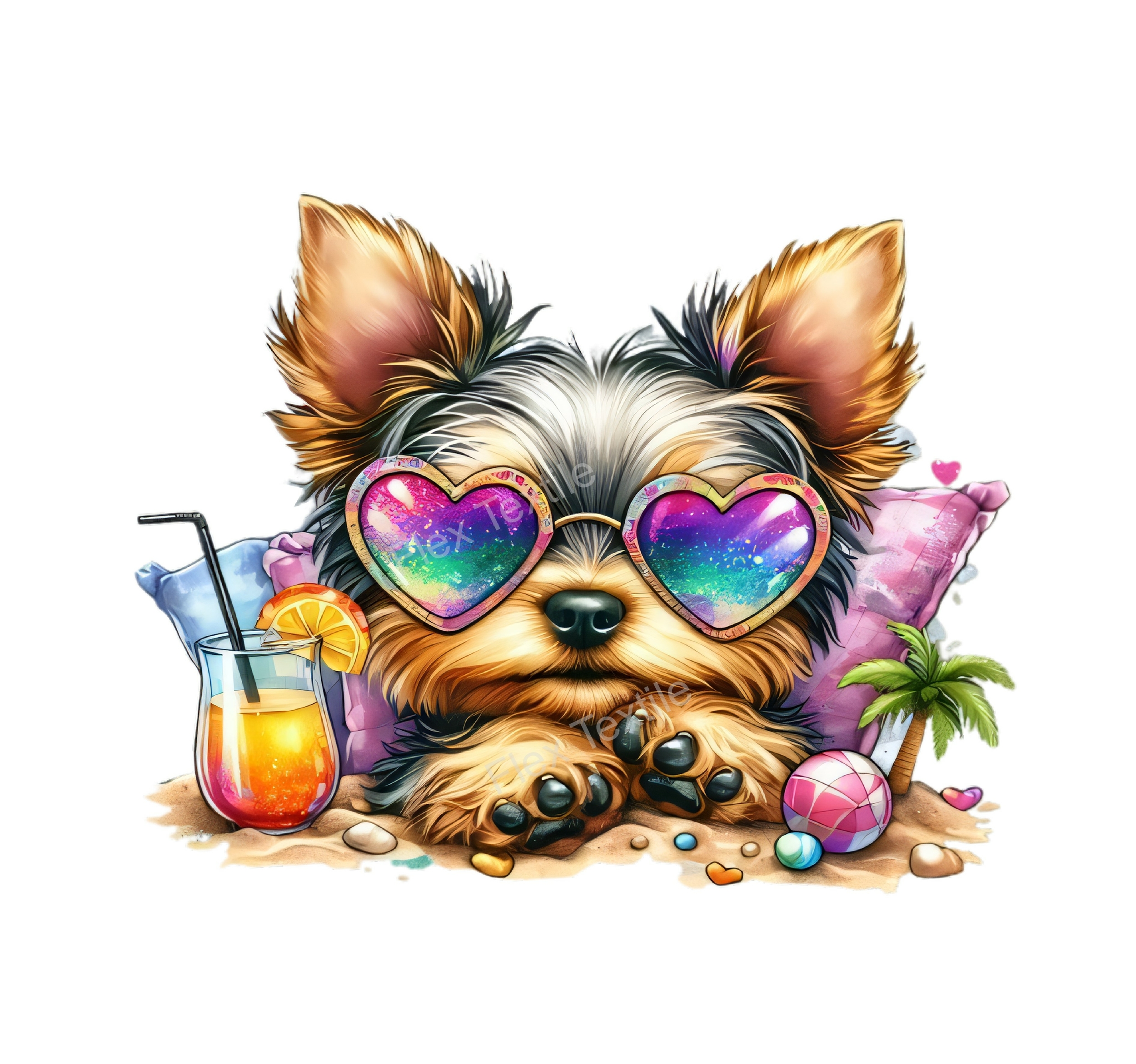 yorkshire lunettes plage impression dtf flex textile