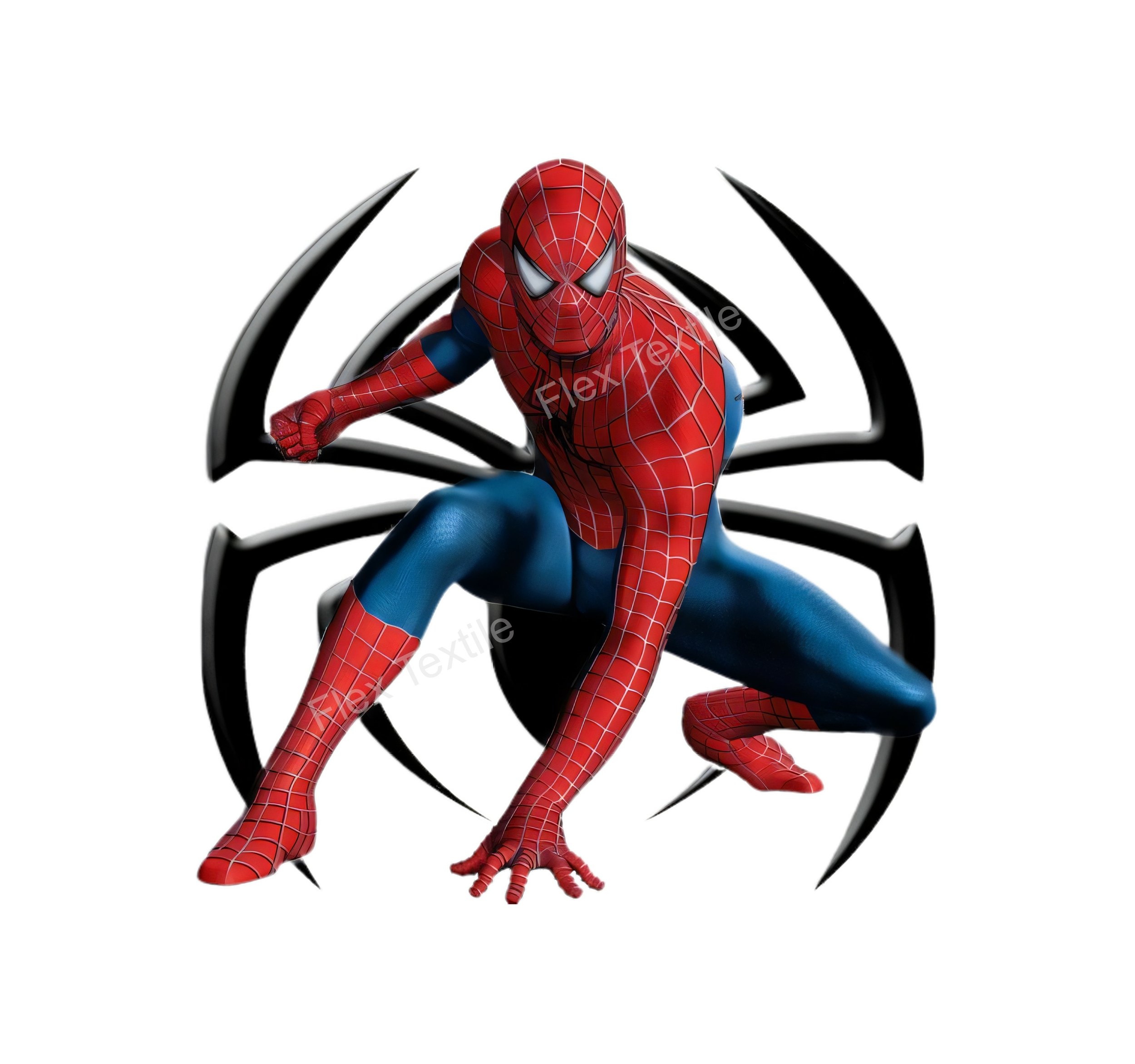 spiderman logo araignée impression dtf transfert thermocollant