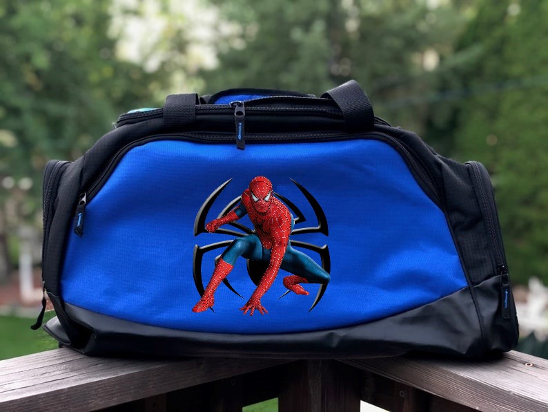 spiderman logo araignée impression dtf transfert thermocollant sac sport shopping plage t-shirt homme femme enfant avengers