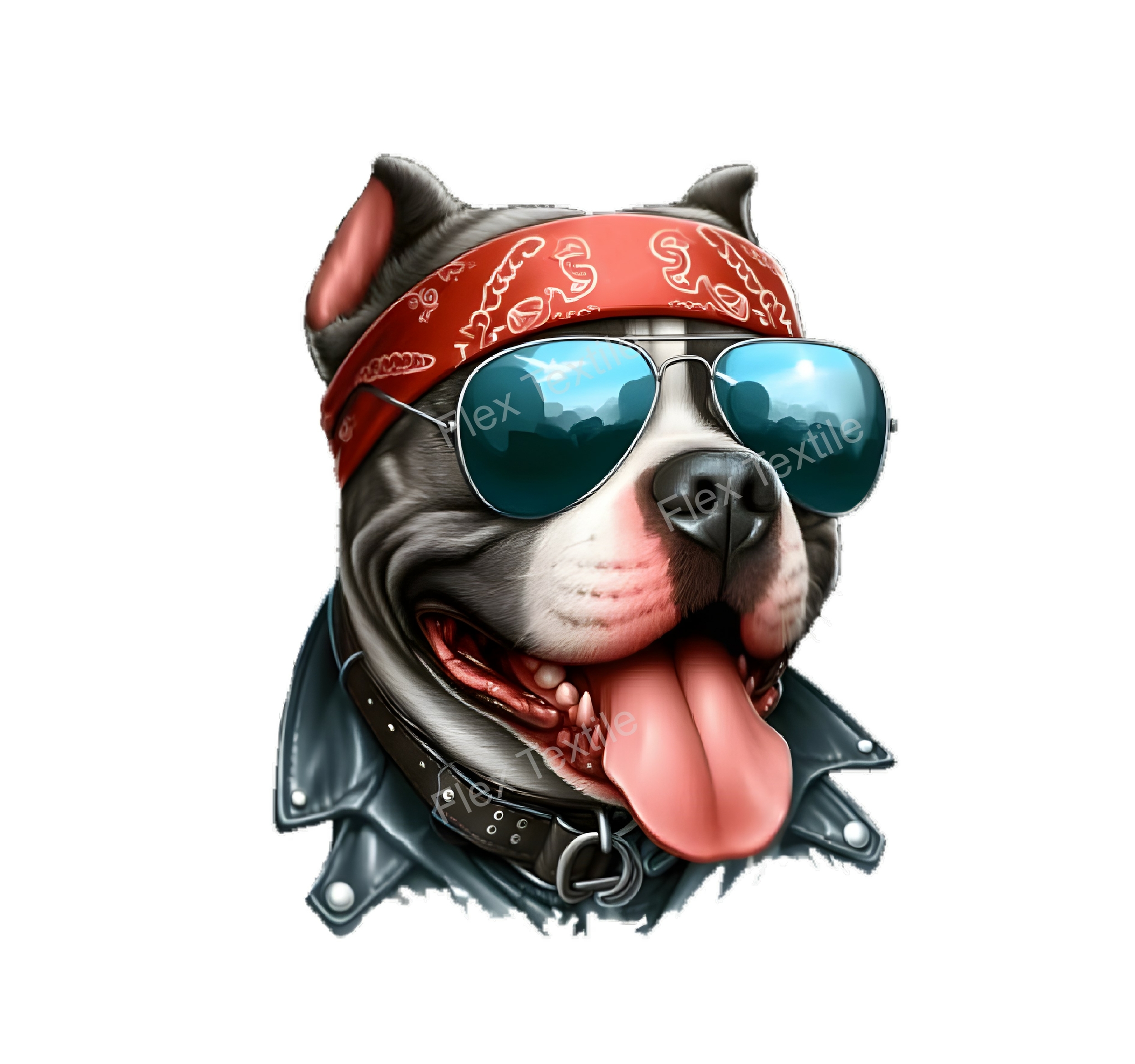 Chien Staff Lunettes Impression DTF transfert Thermocollant flex textile