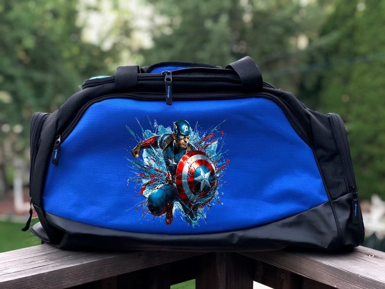 captain americ avenger transfert thermocollant sac sport tissu sphopping plage t-shirt enfant homme femme bébé marvel