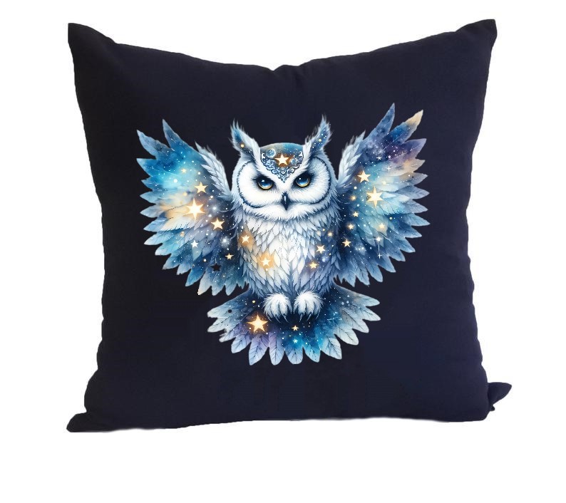 hibou étoiles transfert thermocollant flex textile coussin oreiller t-shirt femme enfant homme bébé